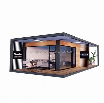 Moderno design 20ft/40ft Prefabbricato Container House con casa in vetro di legno
