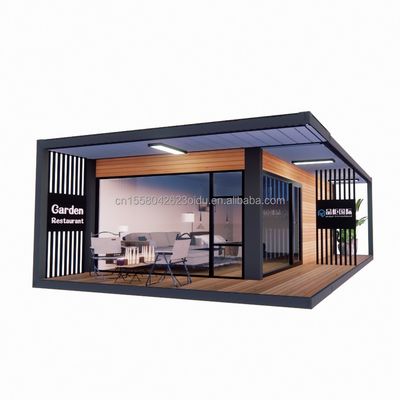 Moderno design 20ft/40ft Prefabbricato Container House con casa in vetro di legno