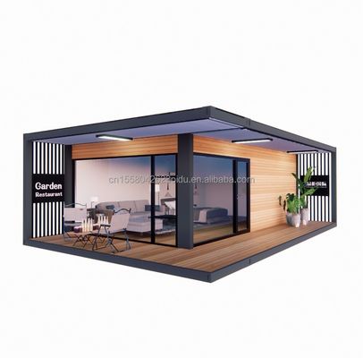 Moderno design 20ft/40ft Prefabbricato Container House con casa in vetro di legno