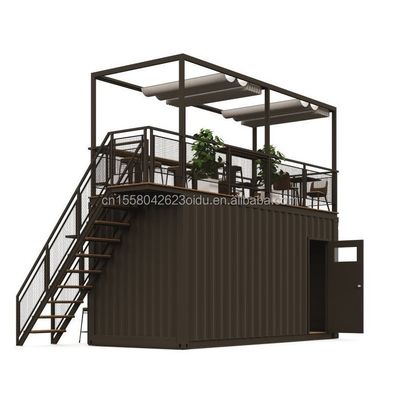 Cornice di acciaio in acciaio galvanizzato pieghevole 180g 20ft pieghevole lusso prefabbricato portabile contenitore da caffè per prodotti