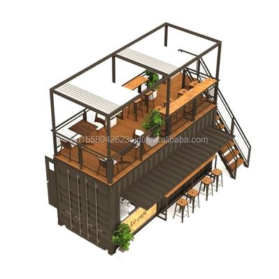 Cornice di acciaio in acciaio galvanizzato pieghevole 180g 20ft pieghevole lusso prefabbricato portabile contenitore da caffè per prodotti