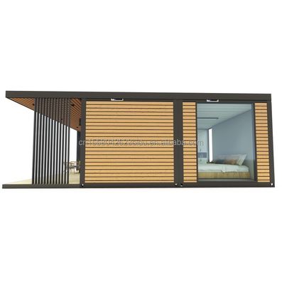 Container in legno all'aperto Casa di lusso Giardino Casa piccola con 2-3 camere da letto per famiglie e alberghi Finestre in lega di alluminio