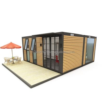 20ft o 40ft portabile Tiny Home Prefabbricato Villa in acciaio leggero Modulare Case prefabbricate con tubi quadrati in acciaio galvanizzato