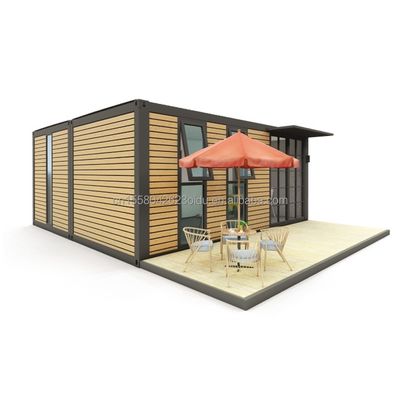 20ft o 40ft portabile Tiny Home Prefabbricato Villa in acciaio leggero Modulare Case prefabbricate con tubi quadrati in acciaio galvanizzato