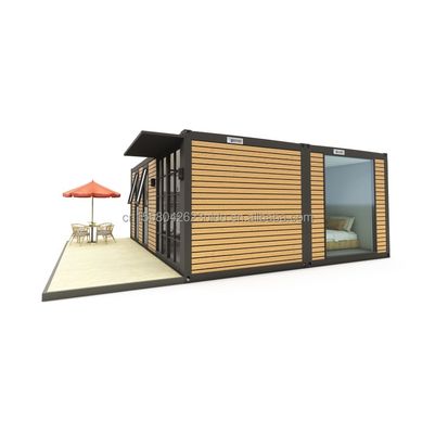 20ft o 40ft portabile Tiny Home Prefabbricato Villa in acciaio leggero Modulare Case prefabbricate con tubi quadrati in acciaio galvanizzato