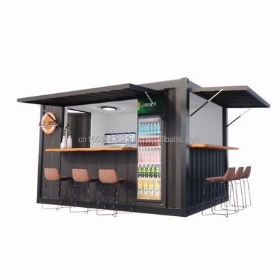 Negozio Supermercato 10-12FT Container Mobile Cafe Struttura in acciaio con case in legno Design in stile moderno e di alta qualità