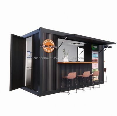 Negozio Supermercato 10-12FT Container Mobile Cafe Struttura in acciaio con case in legno Design in stile moderno e di alta qualità