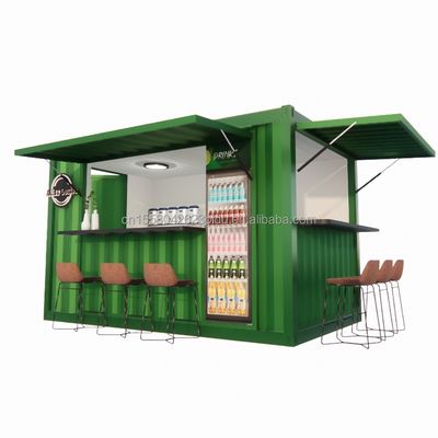 Negozio Supermercato 10-12FT Container Mobile Cafe Struttura in acciaio con case in legno Design in stile moderno e di alta qualità