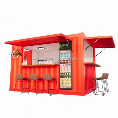 Negozio Supermercato 10-12FT Container Mobile Cafe Struttura in acciaio con case in legno Design in stile moderno e di alta qualità