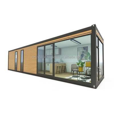 Case in container prefabbricate da 20 piedi e 40 piedi di design moderno Case prefabbricate in legno di colore per coppie Famiglie Alberghi all'aperto