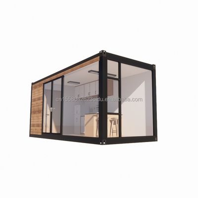 Case in container prefabbricate da 20 piedi e 40 piedi di design moderno Case prefabbricate in legno di colore per coppie Famiglie Alberghi all'aperto