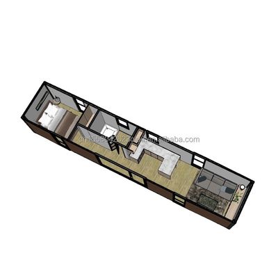Modern Simple Shop Customized 20f 40ft Prefabbricato Casa in contenitore in legno espandibile con 2 grandi camere da letto in stile semplice