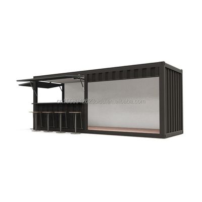Contenitore per stand alimentare prefabbricato con vetro in alluminio e piegatura in acciaio galvanizzato