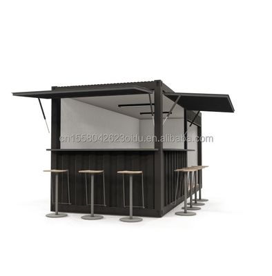 Contenitore per stand alimentare prefabbricato con vetro in alluminio e piegatura in acciaio galvanizzato