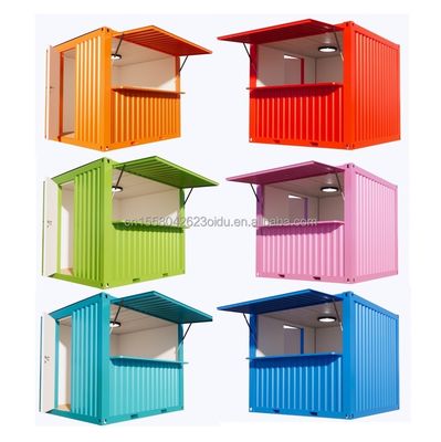 10ft Fast Food Mini Mobile Container Bar Caffee Case Modern Design Outdoor Modificato Container di Spedizione Negozi di caffè Pop-up Shop