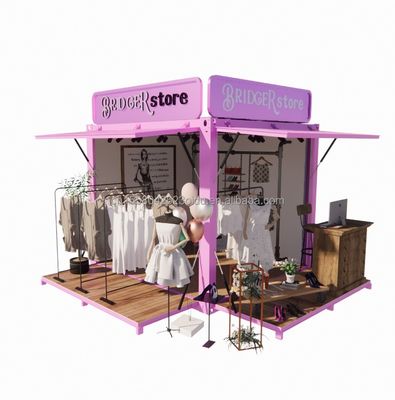 Promozione alberghiera 10ft Pop-up container negozio di abbigliamento con telaio in acciaio e piegatura in acciaio galvanizzato