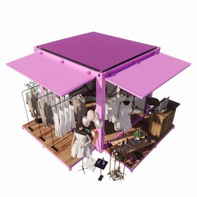 Promozione alberghiera 10ft Pop-up container negozio di abbigliamento con telaio in acciaio e piegatura in acciaio galvanizzato