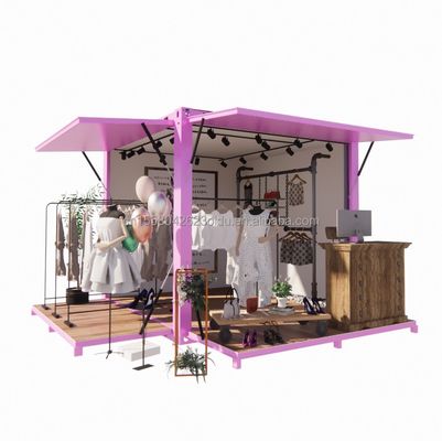 Promozione alberghiera 10ft Pop-up container negozio di abbigliamento con telaio in acciaio e piegatura in acciaio galvanizzato