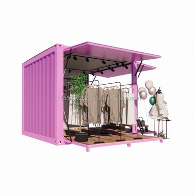 Promozione alberghiera 10ft Pop-up container negozio di abbigliamento con telaio in acciaio e piegatura in acciaio galvanizzato