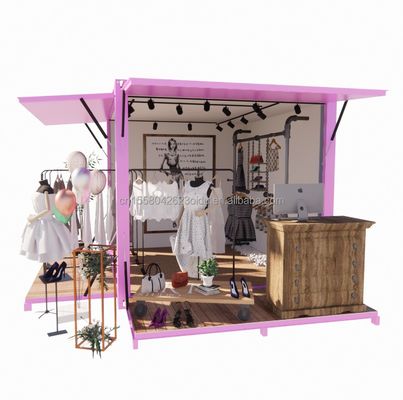 Promozione alberghiera 10ft Pop-up container negozio di abbigliamento con telaio in acciaio e piegatura in acciaio galvanizzato