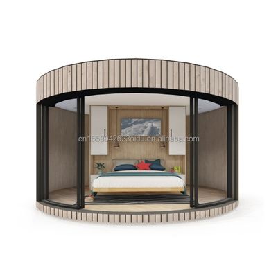 Tubi quadrati in acciaio galvanizzato Struttura Casa rotonda in legno CE Casa di container moderna di lusso con finestre in lega di alluminio