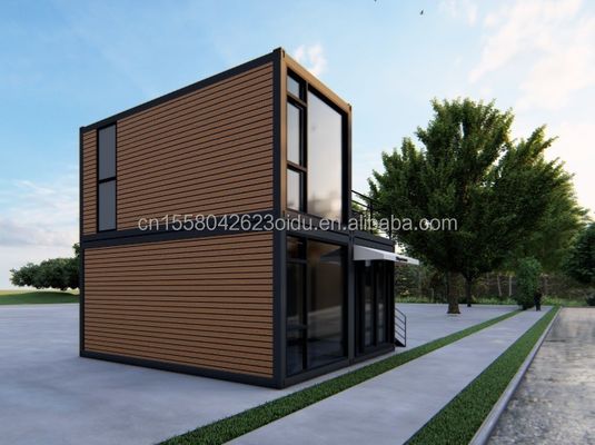 Salotto all'aperto Piccole case di lusso di due piani Villa in acciaio prefabbricata moderna Modulare Prefabbricato Container House
