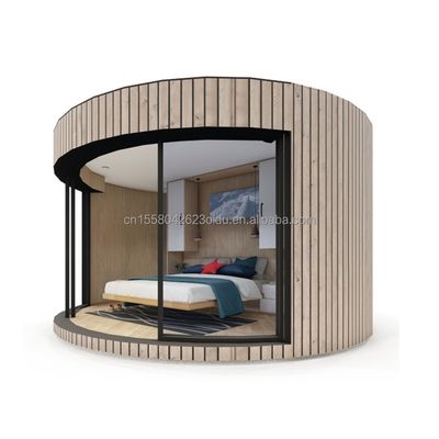 Tubi quadrati in acciaio galvanizzato Struttura Casa rotonda in legno CE Casa di container moderna di lusso con finestre in lega di alluminio