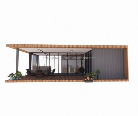 2 camere da letto Prefabbricato Piccola casa fatta di materiale in acciaio per il design moderno Casa residenziale in legno in ufficio all'aperto