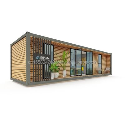 40ft Luxury Container Casa di legno con 2 camere da letto Prefabbricato Home Office Moderno Design Acciaio Galvanizzato Piega 180g