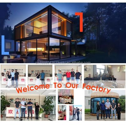 40ft Luxury Container Casa di legno con 2 camere da letto Prefabbricato Home Office Moderno Design Acciaio Galvanizzato Piega 180g