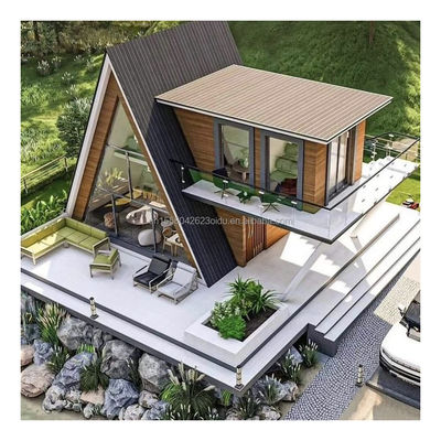 Casa in contenitore a forma triangolare Case in legno Case prefabbricate Casa con muro 50/75/100mm pannello sandwich ondulato