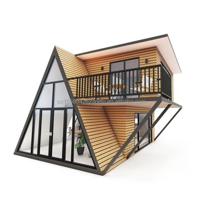 Casa in contenitore a forma triangolare Case in legno Case prefabbricate Casa con muro 50/75/100mm pannello sandwich ondulato