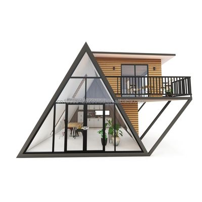 Casa in contenitore a forma triangolare Case in legno Case prefabbricate Casa con muro 50/75/100mm pannello sandwich ondulato