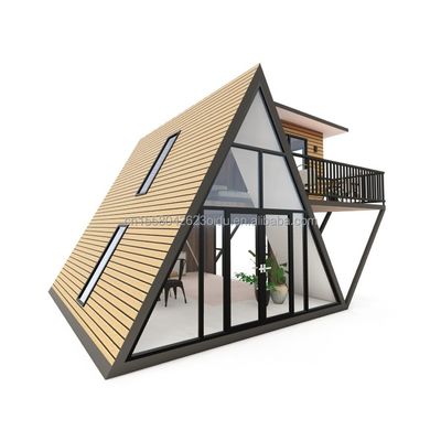 Casa in contenitore a forma triangolare Case in legno Case prefabbricate Casa con muro 50/75/100mm pannello sandwich ondulato