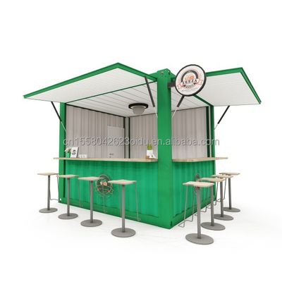 10ft e 20ft Container Coffee Shops con Aluminum Alloy Windows Portatile Pop Up Cafe Bar