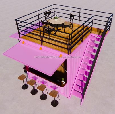 Tubi quadrati in acciaio galvanizzato utilizzati per negozi 10 piedi Pop up mobile contenitore prefabbricato ristorante chiosco alimentare di strada
