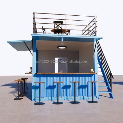 10ft Prefabbricato Ristorante Negozio di cibo di strada Chiosco Contenitore Pop Up Mobile Mini Container di spedizione con design hotel