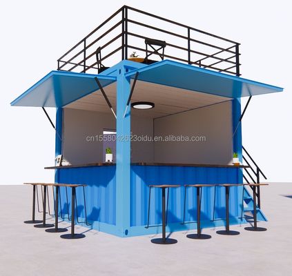 10ft Prefabbricato Ristorante Negozio di cibo di strada Chiosco Contenitore Pop Up Mobile Mini Container di spedizione con design hotel