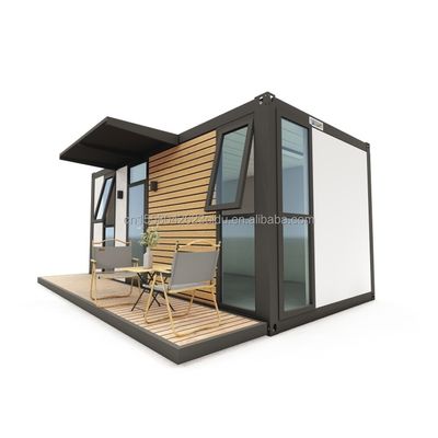 Container Flat Pack UE Customized Modern Luxury 20ft Casa in legno prefabbricata con struttura in acciaio Giardino prefabbricato in stile di design moderno di metà secolo
