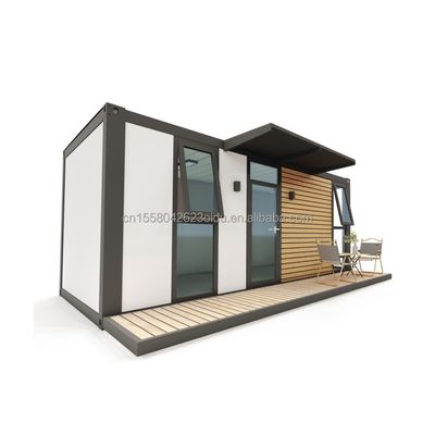 Container Flat Pack UE Customized Modern Luxury 20ft Casa in legno prefabbricata con struttura in acciaio Giardino prefabbricato in stile di design moderno di metà secolo