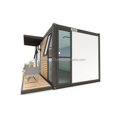 Container Flat Pack UE Customized Modern Luxury 20ft Casa in legno prefabbricata con struttura in acciaio Giardino prefabbricato in stile di design moderno di metà secolo