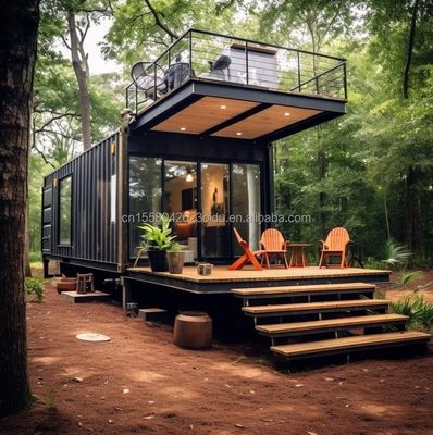 Casa in contenitori in acciaio prefabbricata per abitazioni all'aperto in foreste residenziali