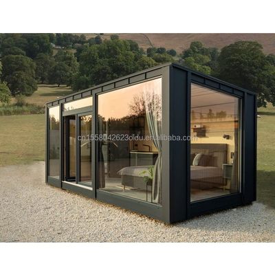 50/75/100mm Wave Sandwich Panel Wall UE Moderno Design Struttura in acciaio Edificio per alberghi in legno o Mobile Little House Casa prefabbricata
