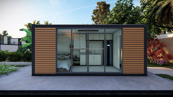 Casa in legno prefabbricata di 20 piedi di design moderno Materiale in acciaio Casa contenitore minuscola per hotel / coppia Vocazione all'aperto