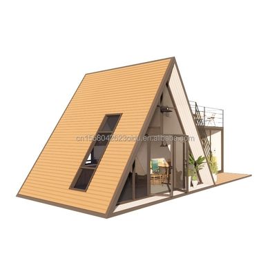 Finestre in lega di alluminio Luxury Moderna Villa a quadrato A a basso livello Modulare prefabbricato con isolamento termico Piccola casa triangolare per appartamento