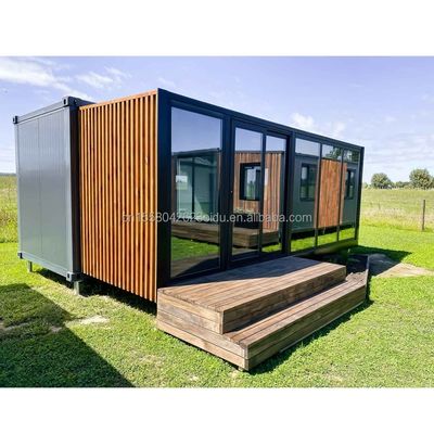 Casa di contenitori in legno di lusso personalizzabile Moderno design Acciaio Prefabbricato Esterno 20ft 40ft Contenitore espandibile
