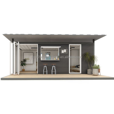 50/75/100mm Wave Sandwich Panel Container House con cucina e bagno per il mercato UE con 2 camere da letto e design di lusso
