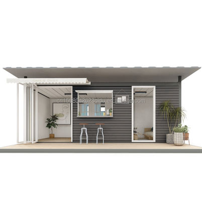 50/75/100mm Wave Sandwich Panel Container House con cucina e bagno per il mercato UE con 2 camere da letto e design di lusso