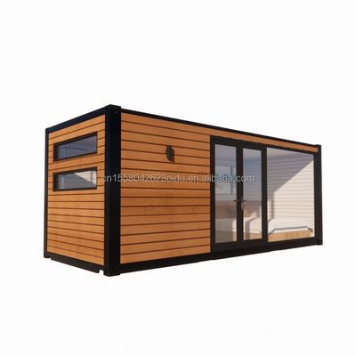 Contenitore esterno di design moderno espandibile Casa struttura in legno prefabbricata Grande camera solare in vetro per famiglie Hotel per coppie