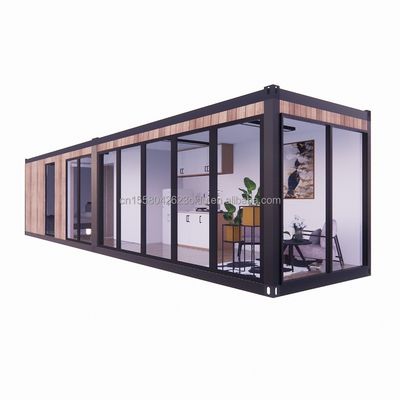 Contenitore esterno di design moderno espandibile Casa struttura in legno prefabbricata Grande camera solare in vetro per famiglie Hotel per coppie